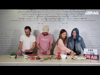 San Cisco show off their cooking skills in the BRAG kitchen