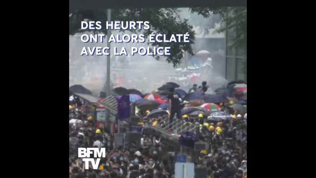 Hong Kong: des affrontements éclatent lors de nouvelles manifestations monstres contre un projet de loi sur l’extradition