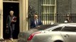 Theresa May departs 10 Downing Street for PMQs