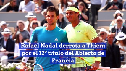 Rafael Nadal derrota a Thiem por el 12º título del Abierto de Francia