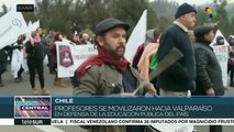 Profesores chilenos se movilizan en defensa de la educación pública