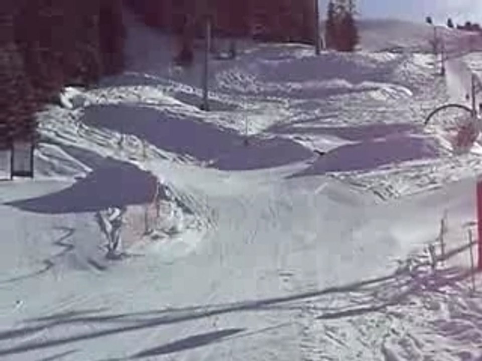 Entrainement de Slalom à Meribel 2 (Chute de Romain)