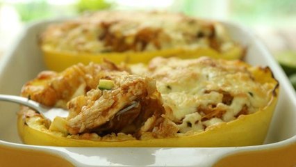 How to Make 5-Ingredient Chicken Enchilada-Stuffed Spaghetti Squash