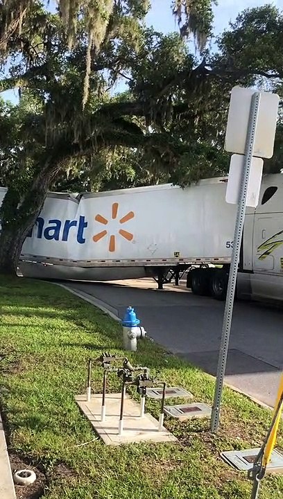 Semi Truck Gets Stuck