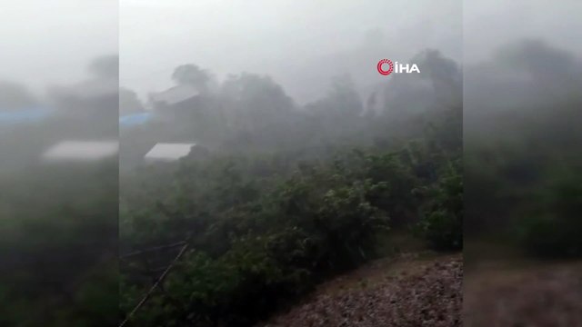 Samsun'da ceviz büyüklüğünde dolu yağdı