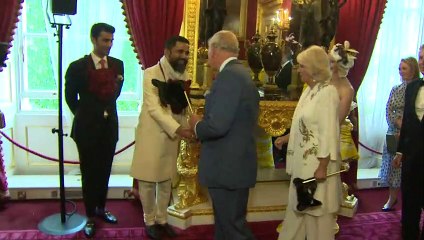 Prince Charles and Camilla don matching masks at Animal Ball