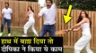 Deepika Padukone HITS Ranveer Singh With A Bat | 83 के लिए बल्ला घुमा रही है दीपिका