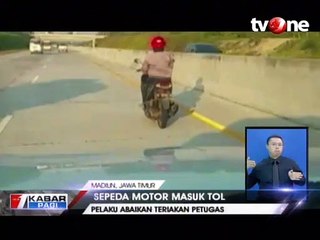Drama Penangkapan Pemotor Wanita yang Masuk Jalan Tol