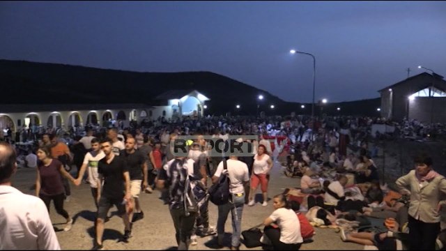 Report TV - Festa e Shna Ndout, mijëra pelegrinë kalojnë natën në Kishën e Laçit