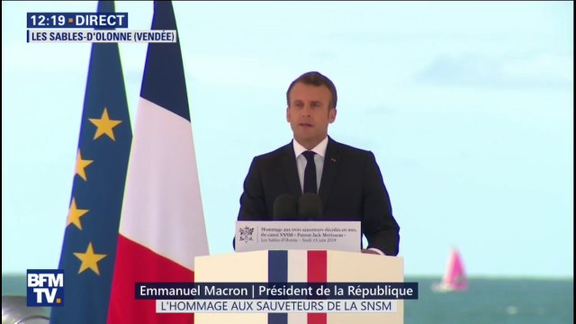 Soyez fiers. Emmanuel Macron s'adresse aux proches des 3 sauveteurs de la SNSM morts aux Sables d'Olonne