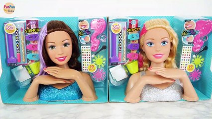 Big Barbie Deluxe Styling Head Pink Purple Hair Makeover Kepala boneka Barbie Cabeça de Barbie | Karla D.