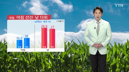[날씨] 내일 아침 선선·낮 더위...남해안·제주 비 / YTN