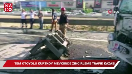 Video herunterladen: TEM otoyolu'nda zincirleme trafik kazası