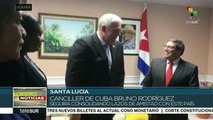 Canciller de Cuba arriba a Santa Lucía en visita oficial