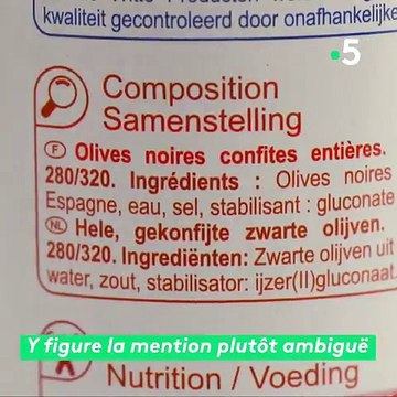 Fabrication des fausses olives noires par des industriels