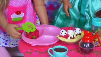 Baby Doll  Dressing and Feeding in Dollhouse Bedroom!