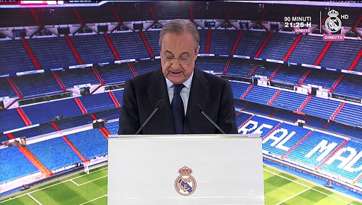 Florentino Pérez a Hazard: "Tu deseo futbolístico era estar en el Real Madrid y así ha sido"