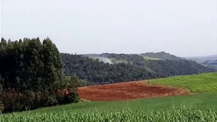 Incêndio ambiental é registrado em local de difícil acesso, perto da PR-180