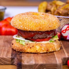 Burger Babybel pané géant