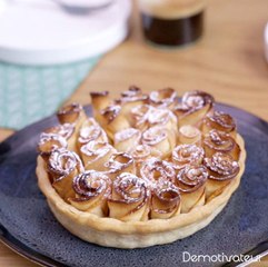 Tarte bouquet de rose aux pommes
