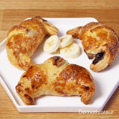 Croissants à la banane et au Nutella