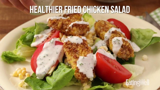 How to Make Healthier Fried Chicken Salad with Buttermilk Dressing