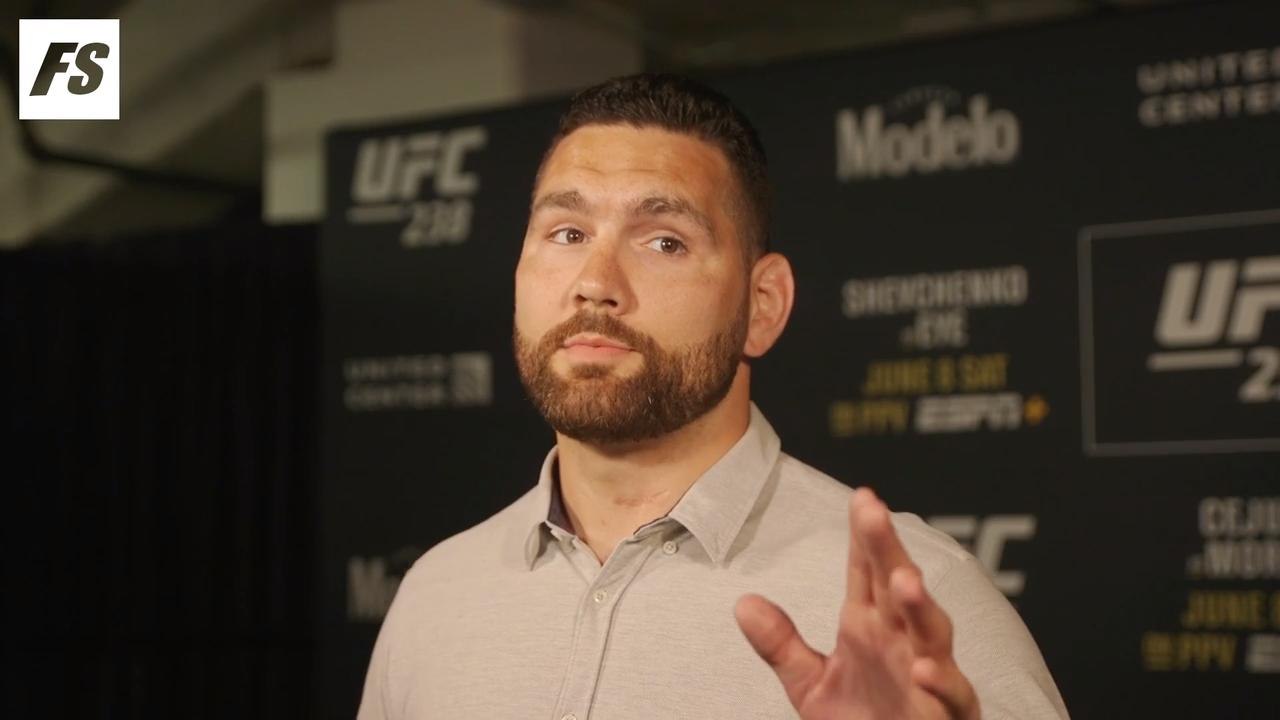 Chris Weidman backstage media interview
