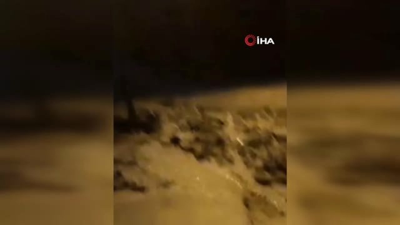Araklı'da şiddetli yağış nedeniyle dere taştı, yollar göle döndü