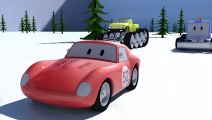 Chasse neige Monster, Trucks & Spid la voiture de course | Dessins animés pour enfants 3D