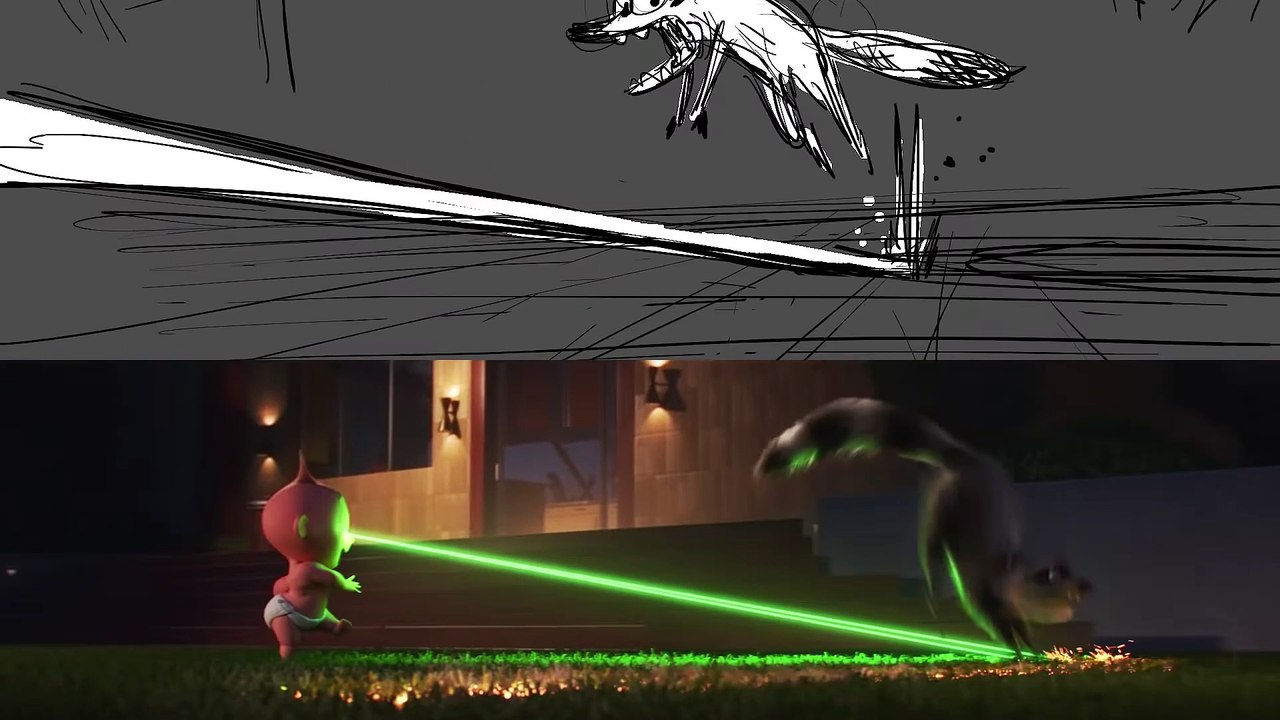 Pixar Side by Side  - Jack-Jack vs. Racoon from Incredibles 2