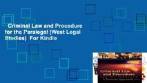 Criminal Law and Procedure for the Paralegal (West Legal Studies)  For Kindle