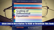 [Read] Scaling of Differential Equations  For Trial
