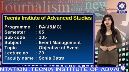 Ms. Sonia Batra  || Objective of Event || TIAS || TECNIA TV