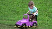 Cute Toddler Genevieve Plays with her new Toy Car at the Park!