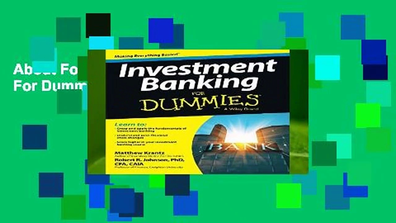 About For Books  Investment Banking For Dummies  Review