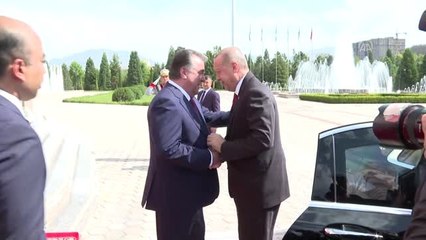 Скачать видео: Cumhurbaşkanı Erdoğan, Tacikistan Cumhurbaşkanı Rahman ile bir araya geldi