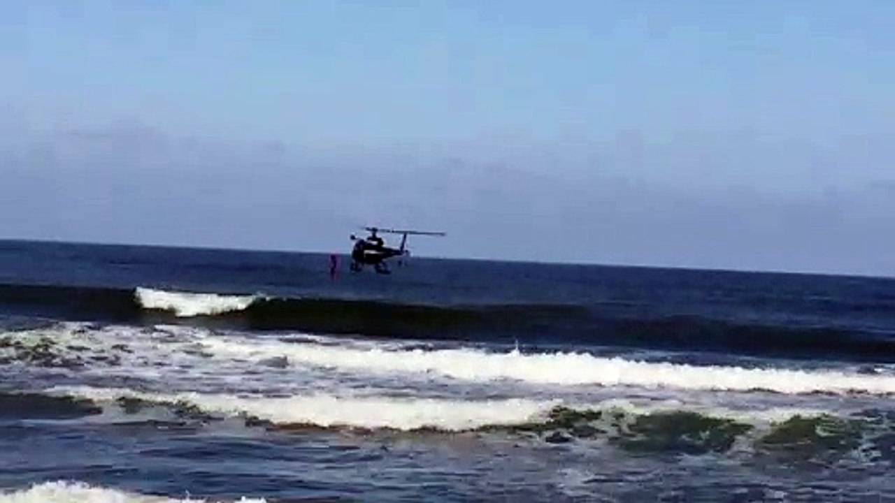 Intervention (simulation) de l'hélicoptère de la gendarmerie de Bayonne à Anglet le 13 juin 2019