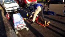 Motociclista de 22 anos fica ferido em acidente na Rua Mato Grosso