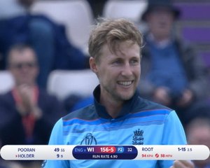 Six and out - Holder falls to Root after big hit