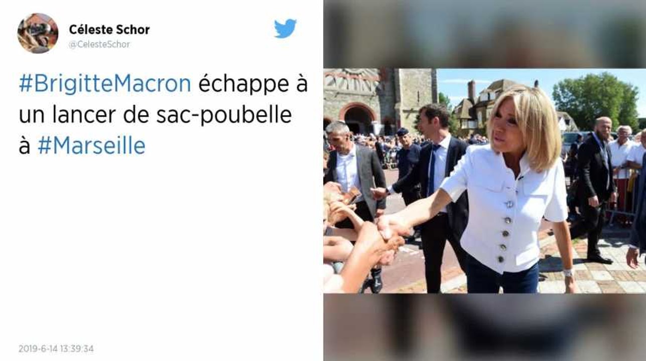 Marseille: Un sac-poubelle lancé du 3e étage lors de la visite de Brigitte Macron