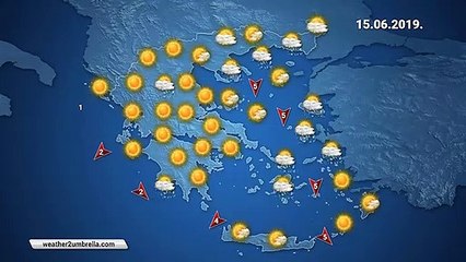 Η πρόγνωση του καιρού για το  Σάββατο  15-6-2019