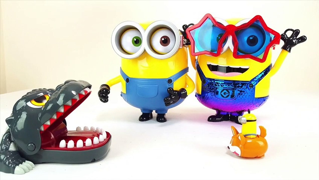 Minions Dive into the Godzilla Toy! Kevin, Bob, Stuart, Minions Toys Funny Movie for Kids