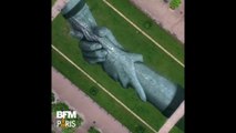 Au pied de la Tour Eiffel, cette fresque rend hommage au sauvetage humanitaire