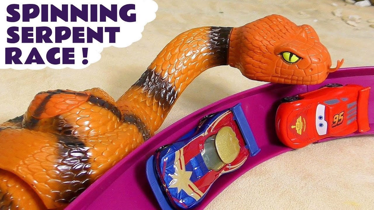Hot Wheels Spinning Serpent Race with Disney Frozen & Pixar Cars 3 Lightning McQueen with Marvel Avengers 4 Endgame & DC Comics Superheroes Full Episode