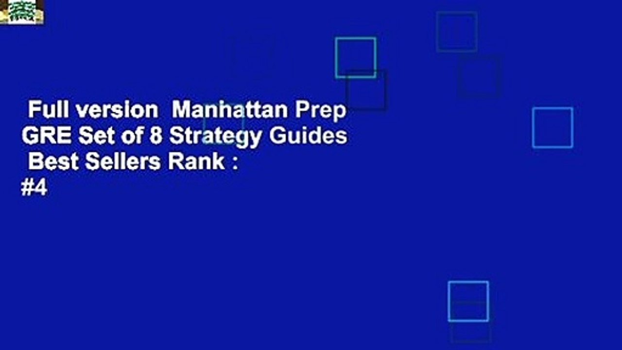 Full version  Manhattan Prep GRE Set of 8 Strategy Guides  Best Sellers Rank : #4