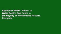About For Books  Return to Wake Robin: One Cabin in the Heyday of Northwoods Resorts Complete