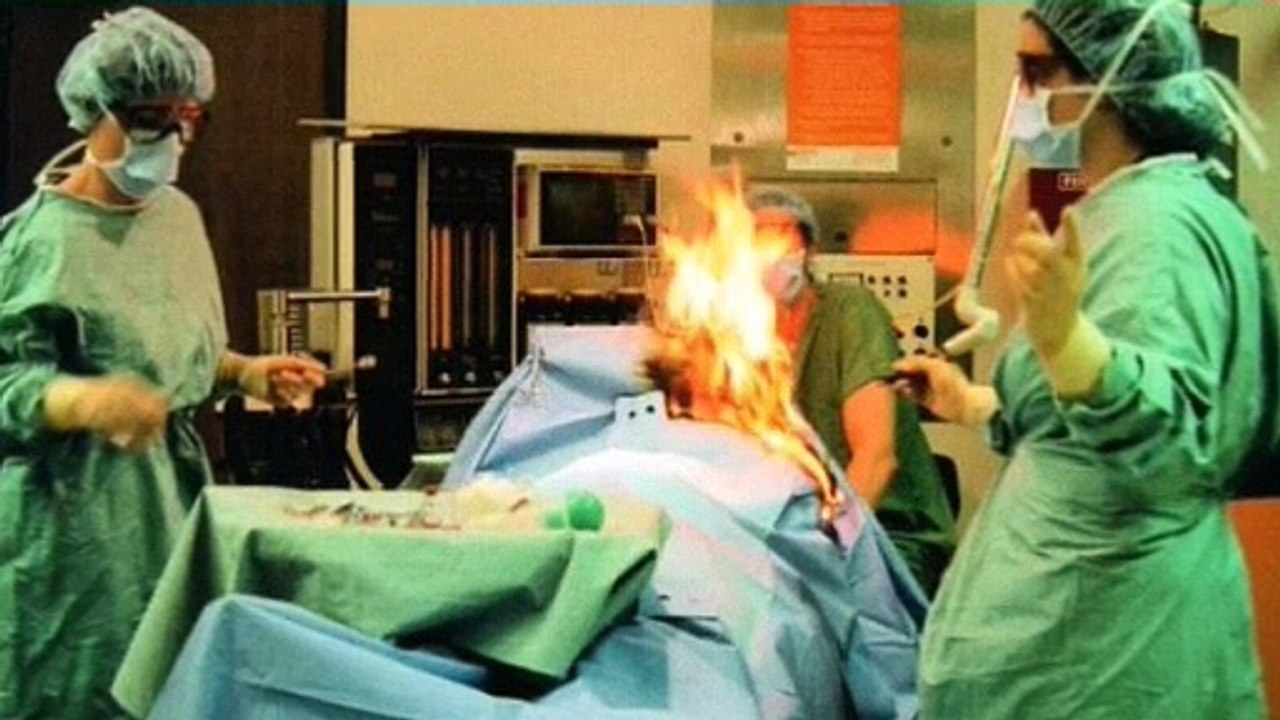 Fire inside the chest of patient