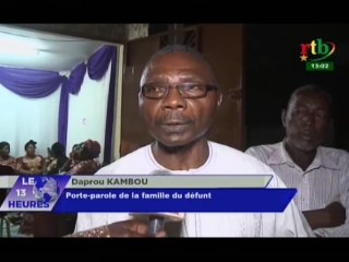 RTB/Soirée d’hommage au professeur Benoit Kambou - présentation des condoléances de plusieurs personnalités à la famille du défunt