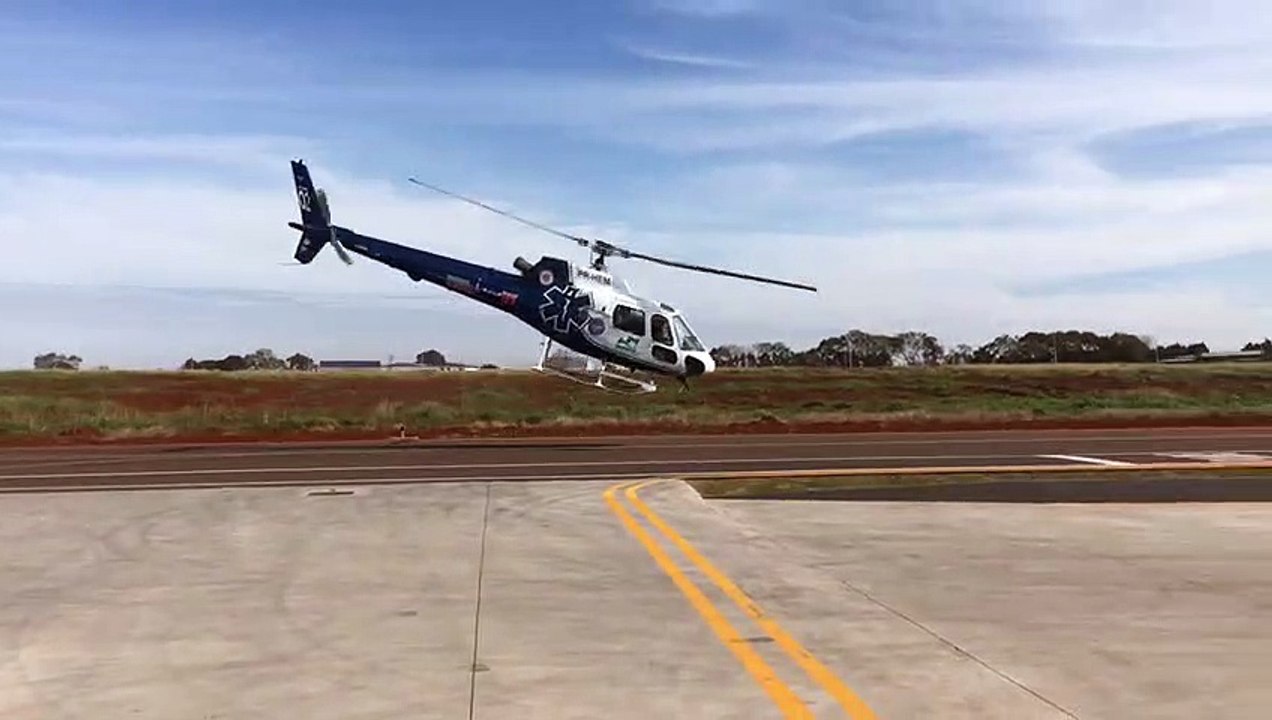 Helicóptero transporta bebê de Assis Chateuabriand para Cascavel