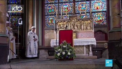 Worshippers in hard-hats gather for first Notre-Dame mass since devastating fire